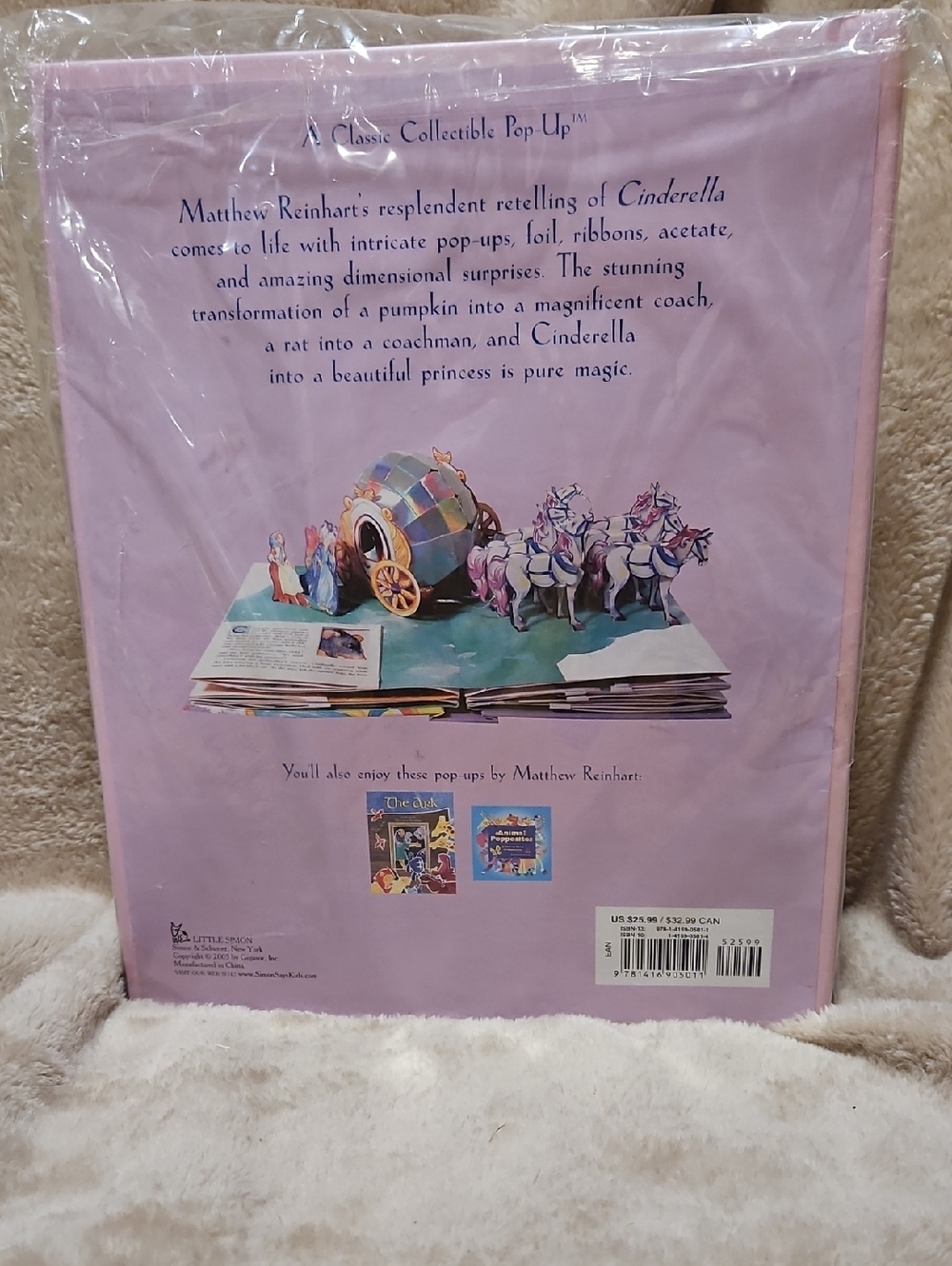 Cinderella Pop-Up Fairy Tale Book - Pink & Yellow Cover - Picture 3 of 5